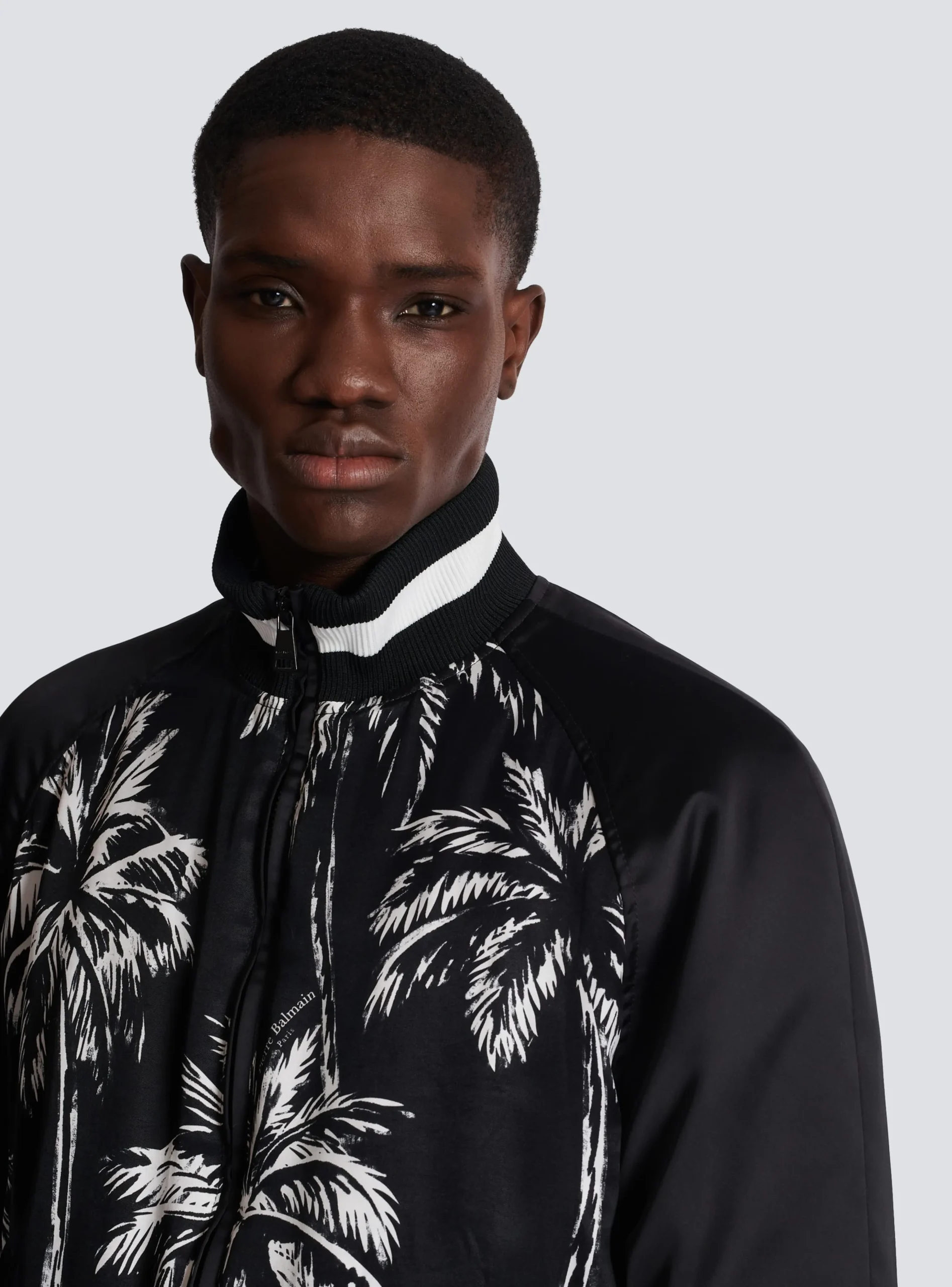 Printed Satin Palm Tree Bomber Jacket-Balmain Clearance