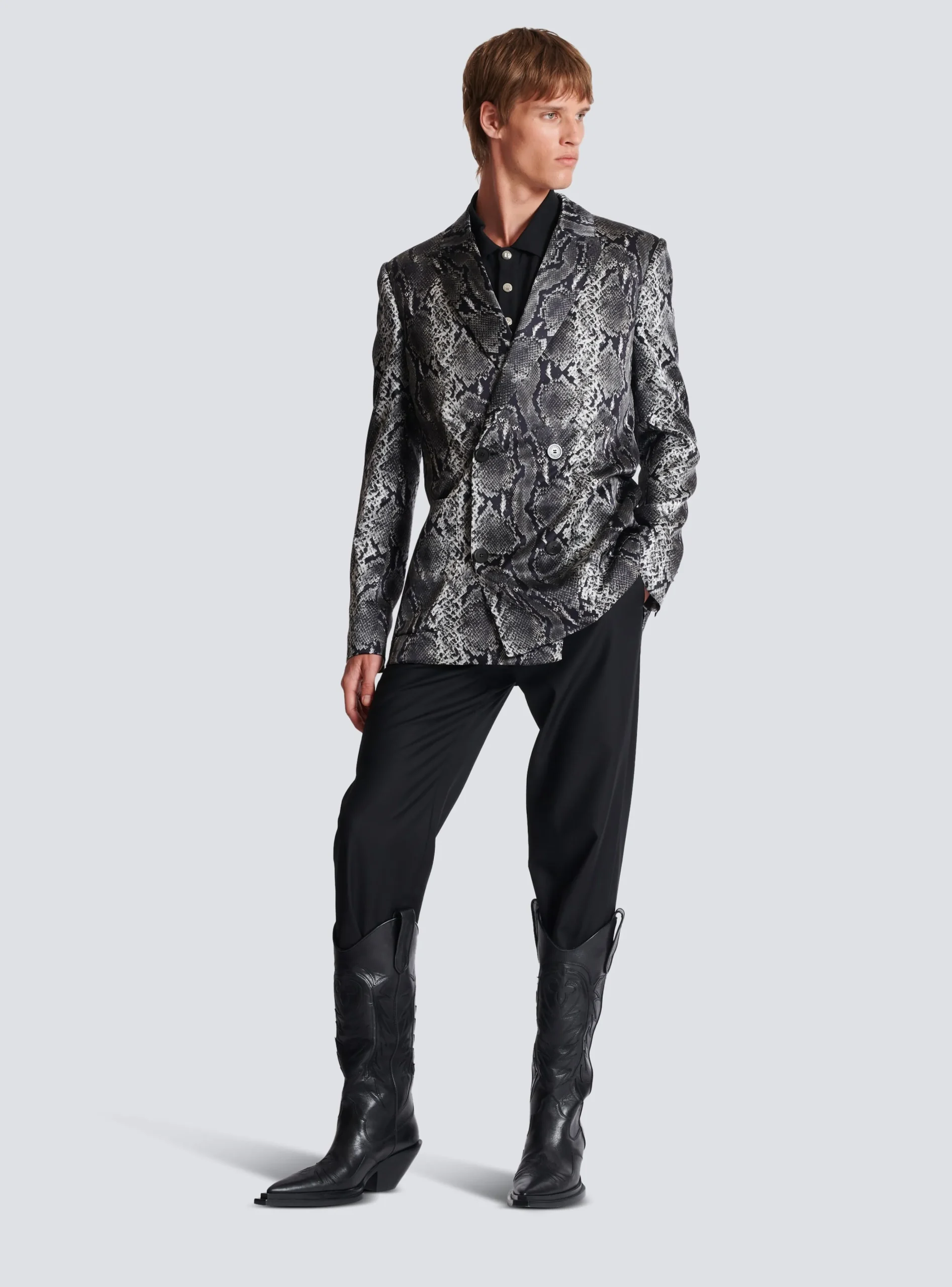 Printed Silk Blazer-Balmain Online