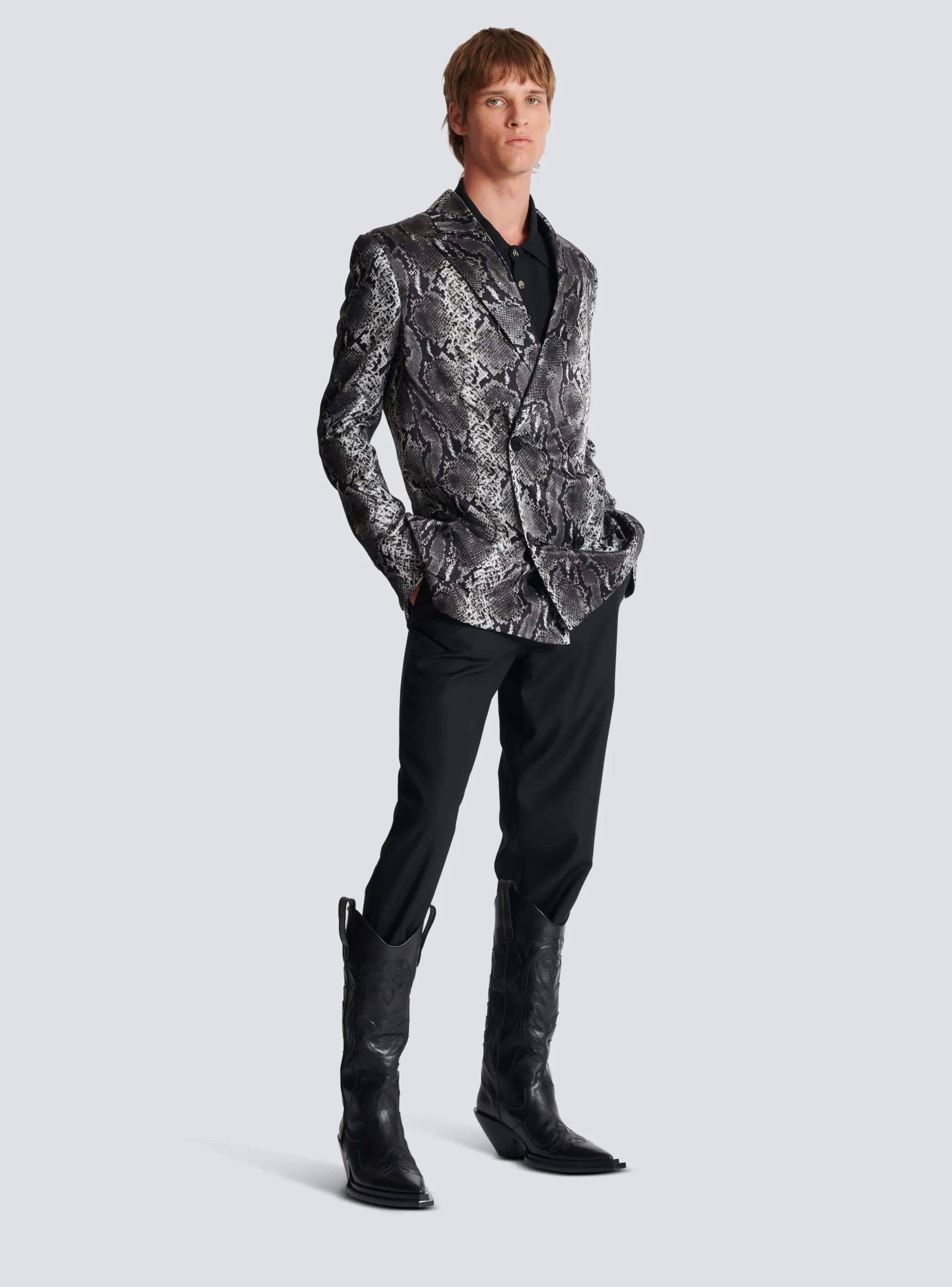 Printed Silk Blazer-Balmain Online