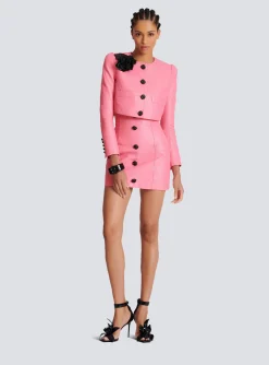 Quilted Cropped Leather Jacket-Balmain Best Sale