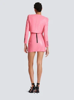Quilted Cropped Leather Jacket-Balmain Best Sale