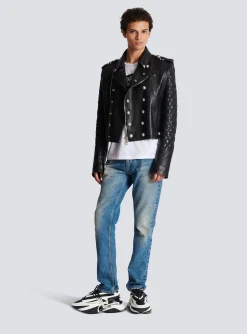 Quilted Leather Biker Jacket-Balmain Online