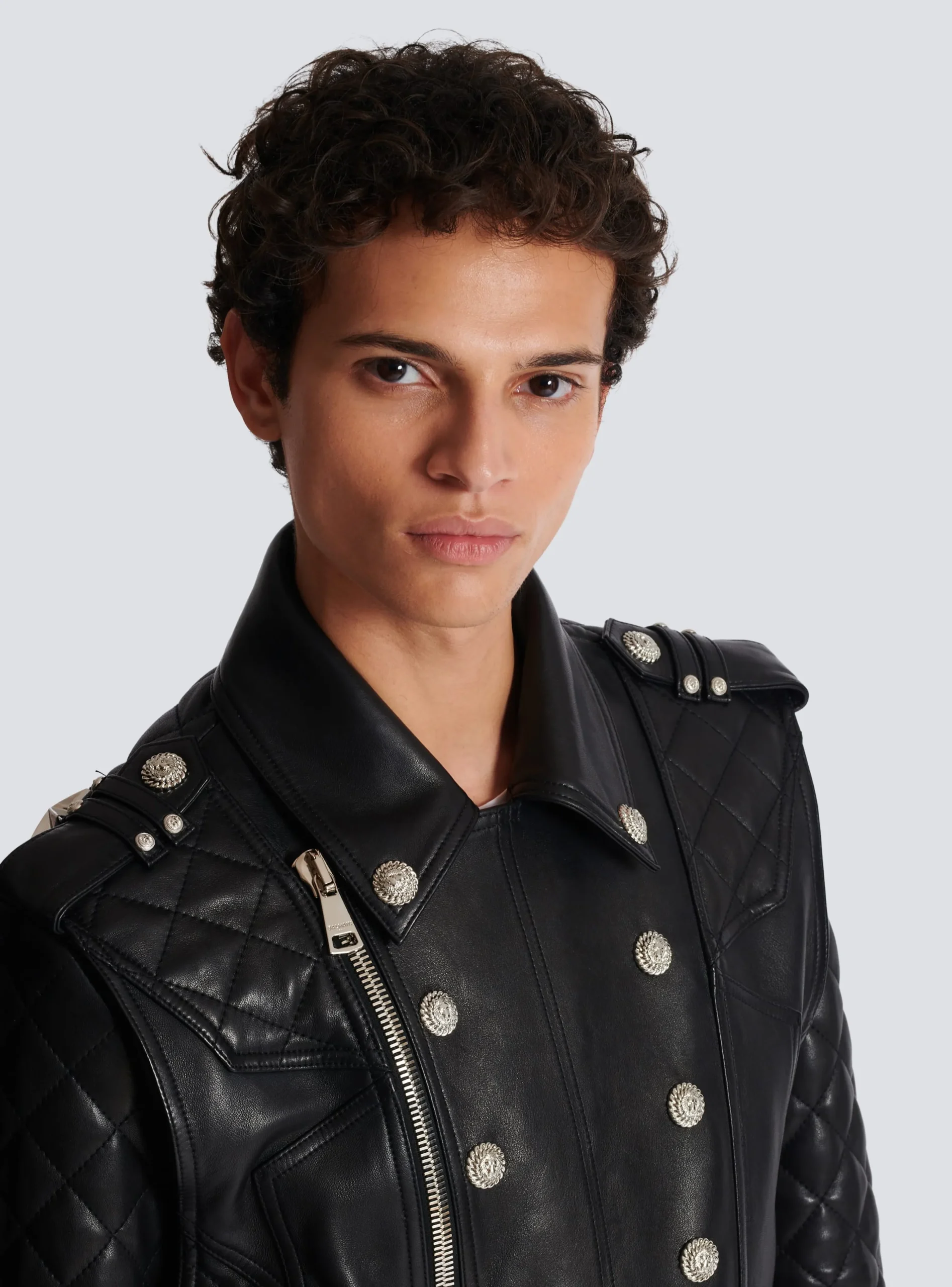 Quilted Leather Biker Jacket-Balmain Online