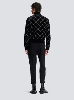 Quilted Rhinestone Bomber Jacket-Balmain New
