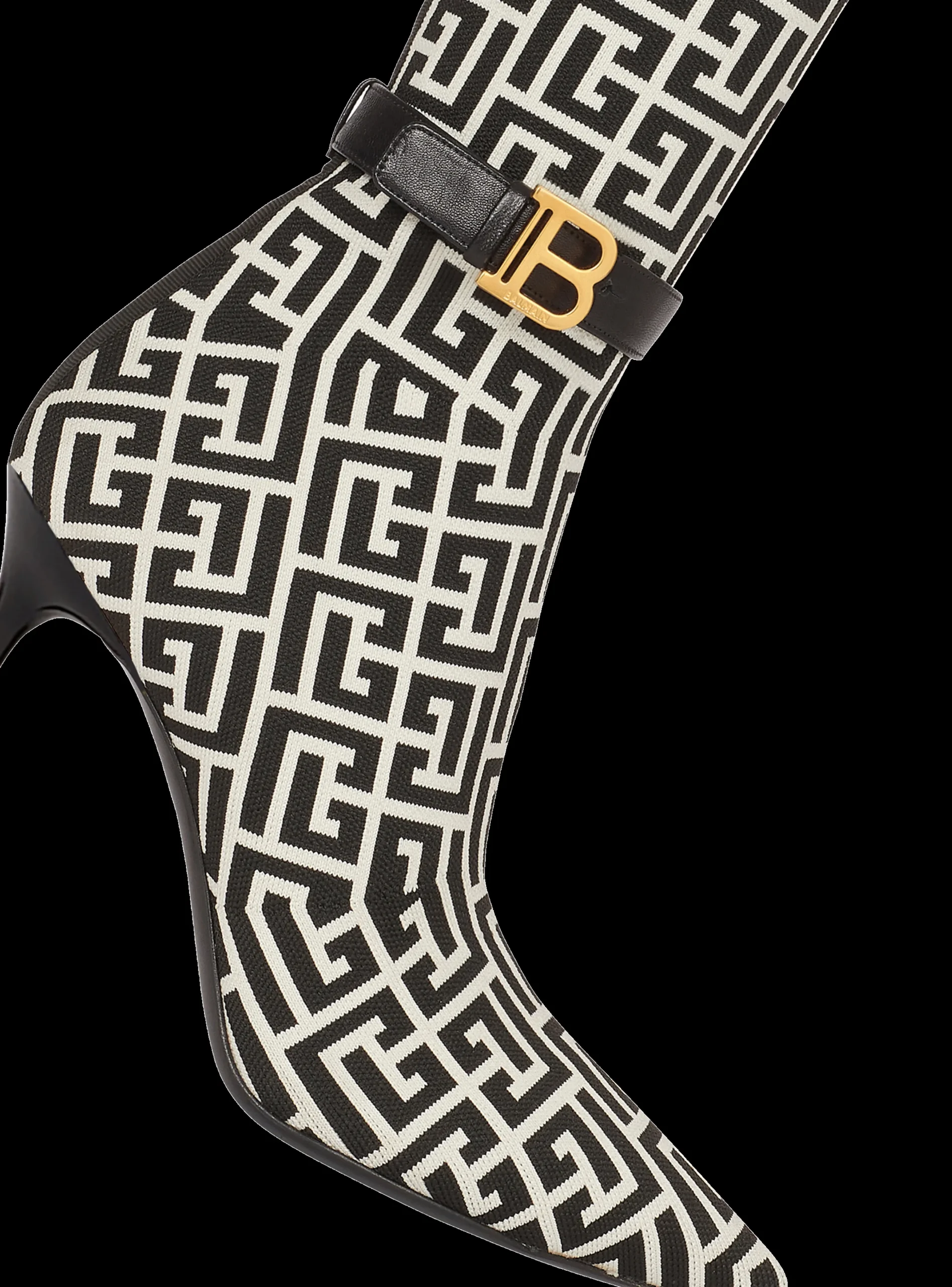 Raven Monogrammed Knit Thigh-high Boots-Balmain Clearance