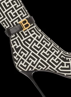 Raven Monogrammed Knit Thigh-high Boots-Balmain Clearance