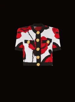 Roses Jacquard Knit Cardigan-Balmain Sale