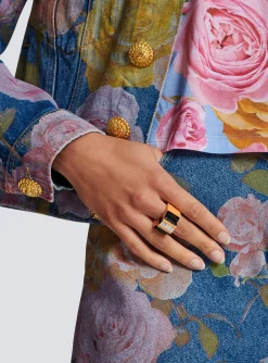 Resin And Rhinestone Ring-Balmain Store