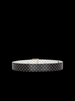 Reversible Calfskin B-Belt With A Polka Dots Print-Balmain Clearance