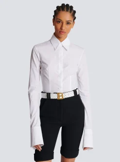 Reversible Calfskin B-Belt With A Polka Dots Print-Balmain Clearance