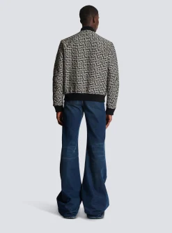 Reversible Cotton Bomber Jacket With Monogram-Balmain Discount