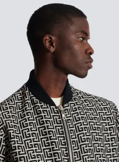 Reversible Cotton Bomber Jacket With Monogram-Balmain Discount