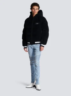 Reversible Varsity-style Puffer Jacket With Hood-Balmain Clearance