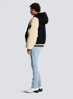 Reversible Varsity-style Puffer Jacket With Hood-Balmain Clearance