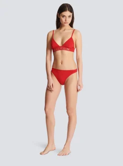 Rhinestoned Triangle Bikini-Balmain Shop