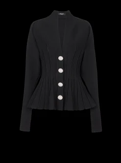 Ribbed Knit Peplum Cardigan-Balmain Discount
