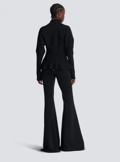 Ribbed Knit Peplum Cardigan-Balmain Discount