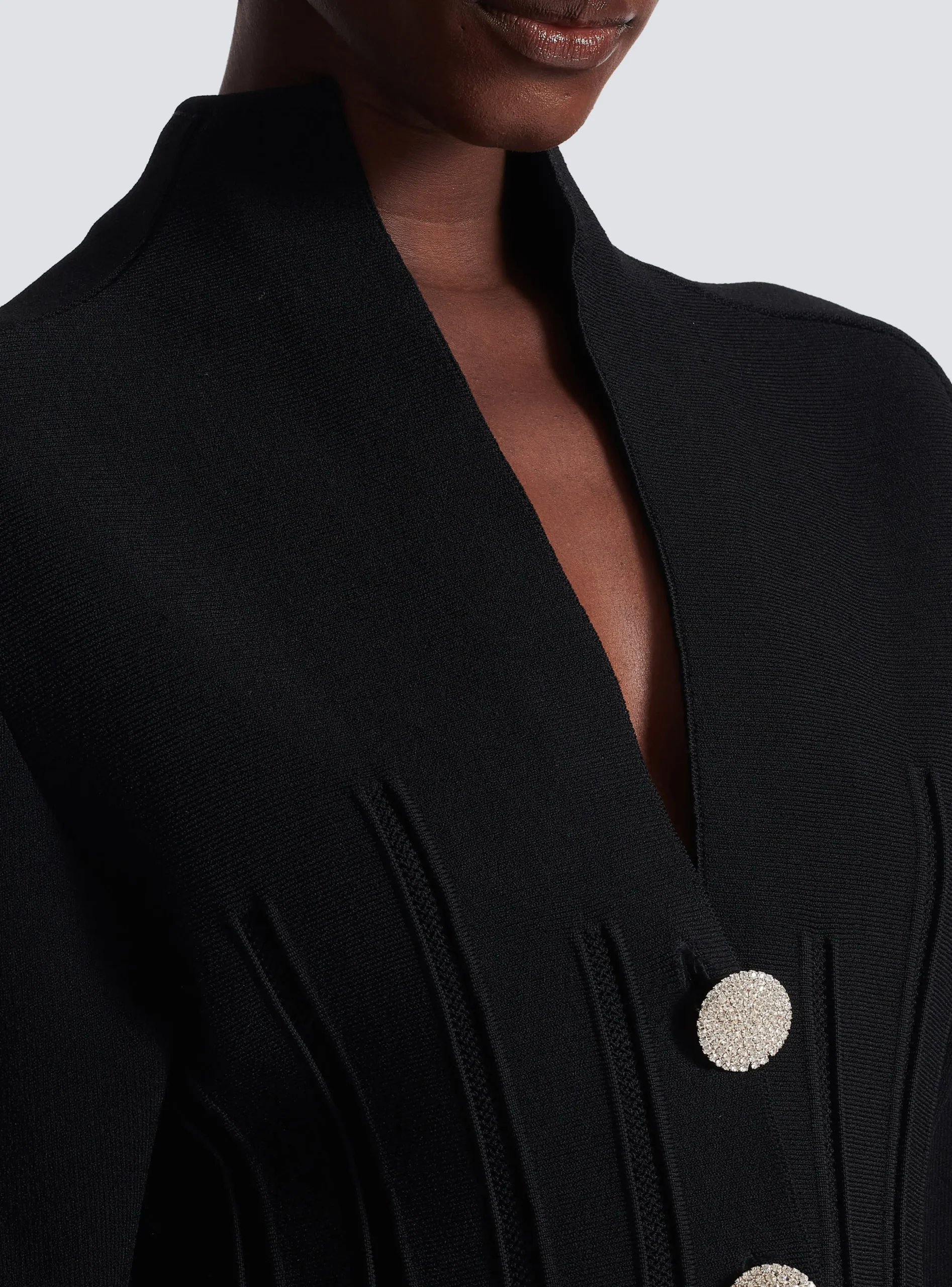 Ribbed Knit Peplum Cardigan-Balmain Discount