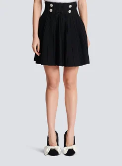 Ribbed Knit Skater Skirt-Balmain Store