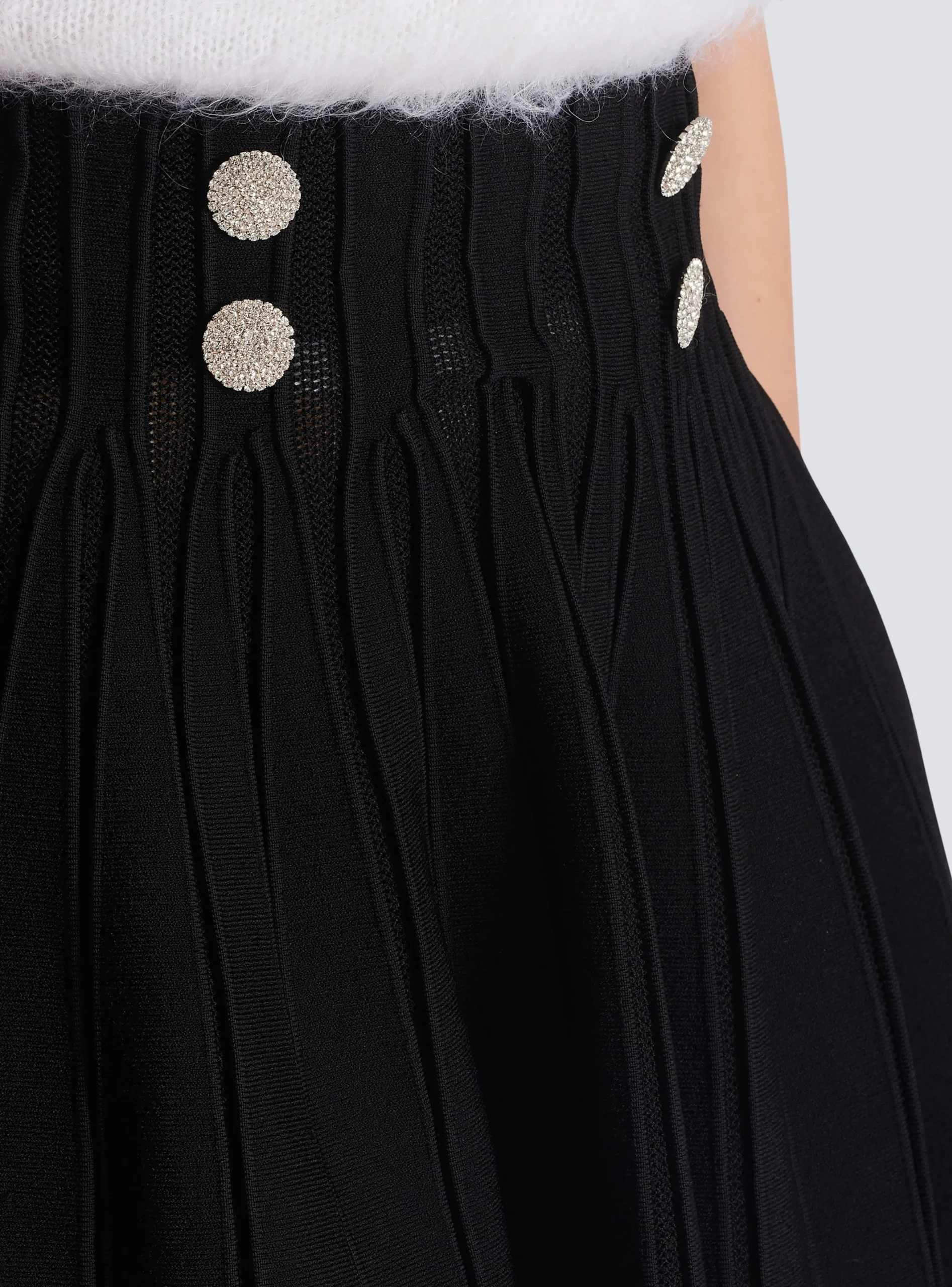 Ribbed Knit Skater Skirt-Balmain Store
