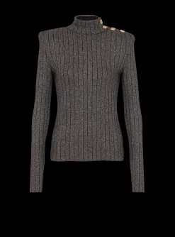Ribbed Lurex Knit Jumper-Balmain New