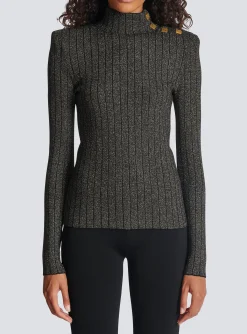 Ribbed Lurex Knit Jumper-Balmain New