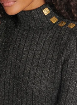 Ribbed Lurex Knit Jumper-Balmain New