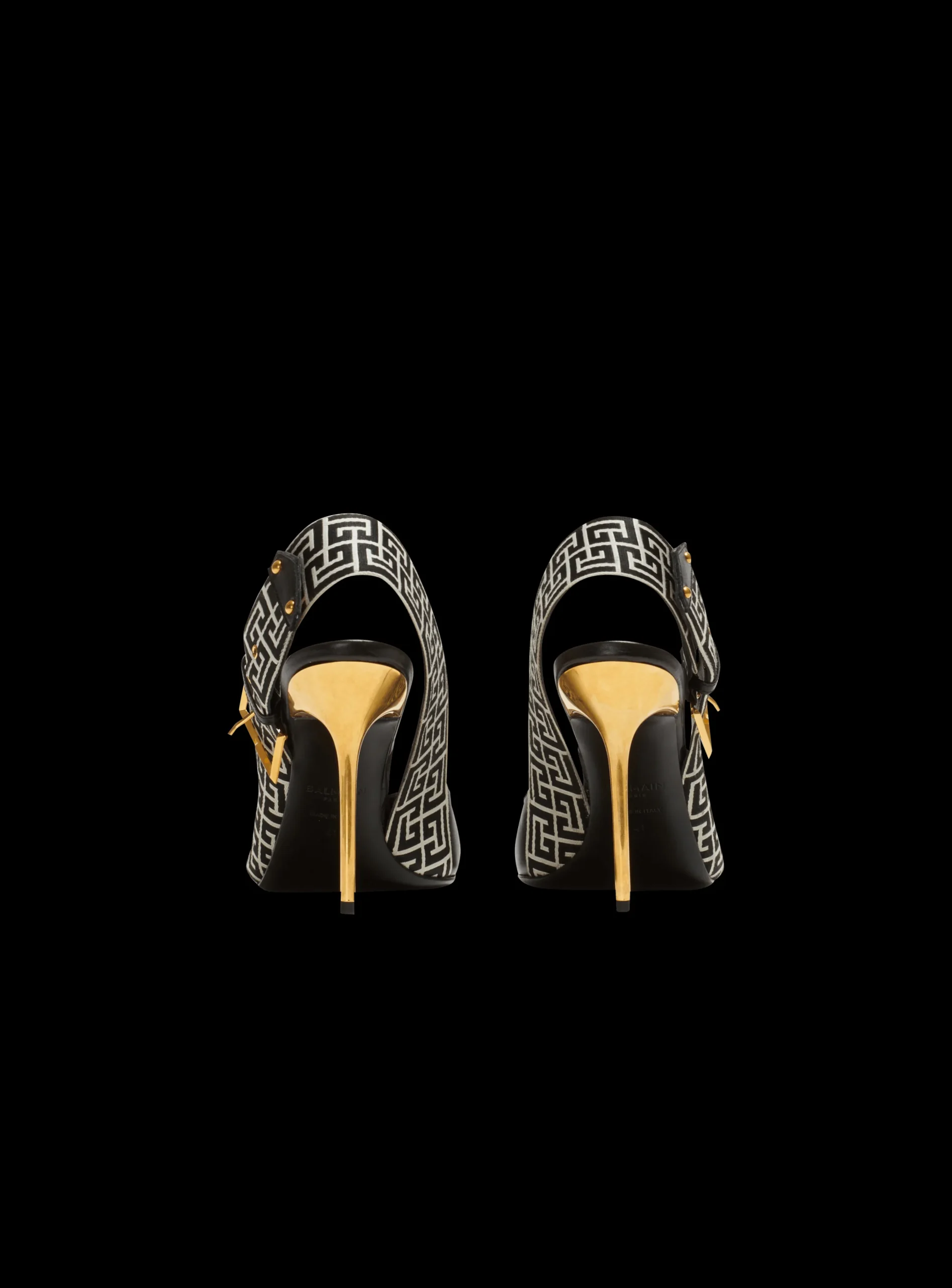 Ruby Monogrammed Leather Slingbacks-Balmain Discount