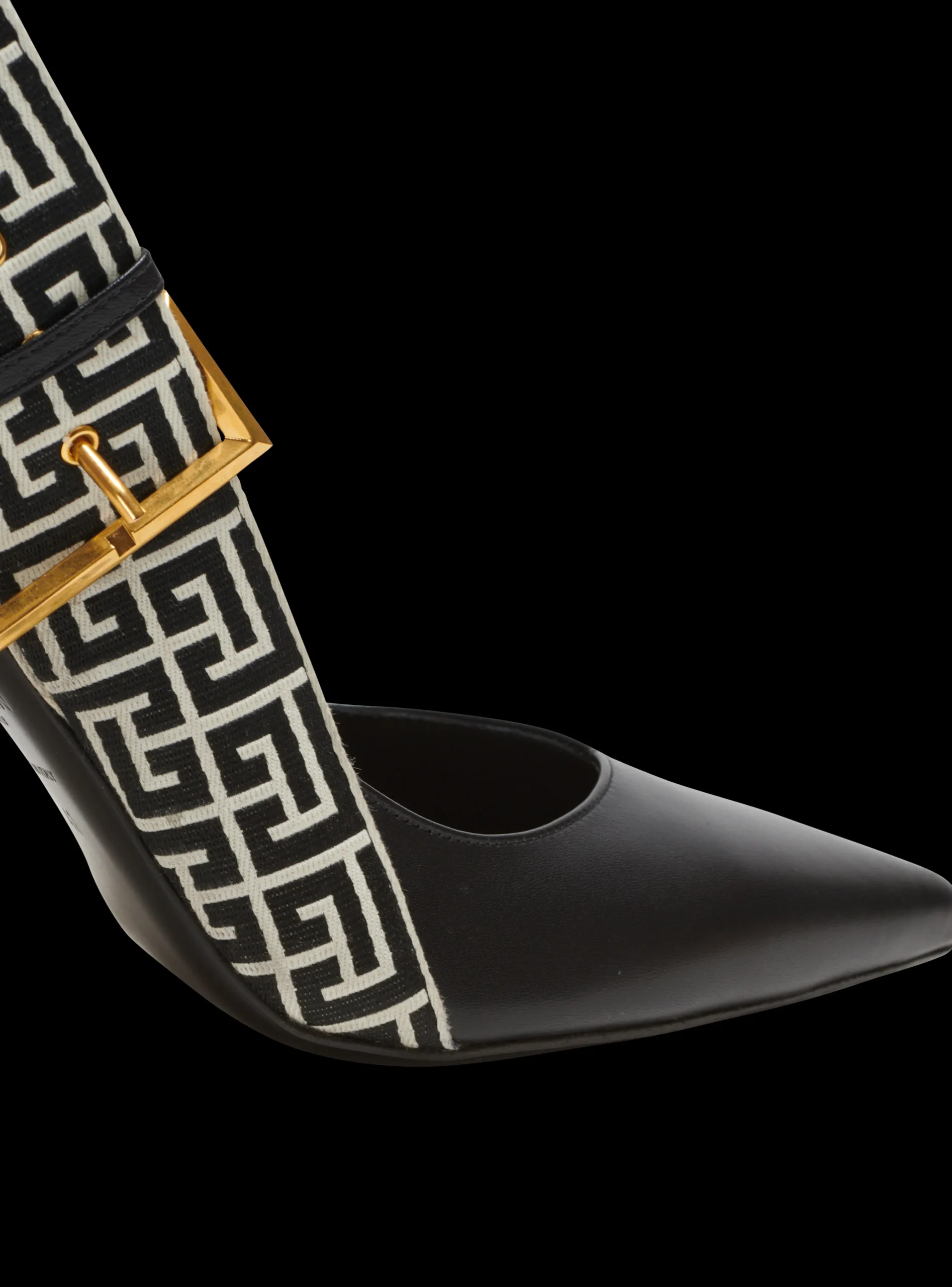 Ruby Monogrammed Leather Slingbacks-Balmain Discount