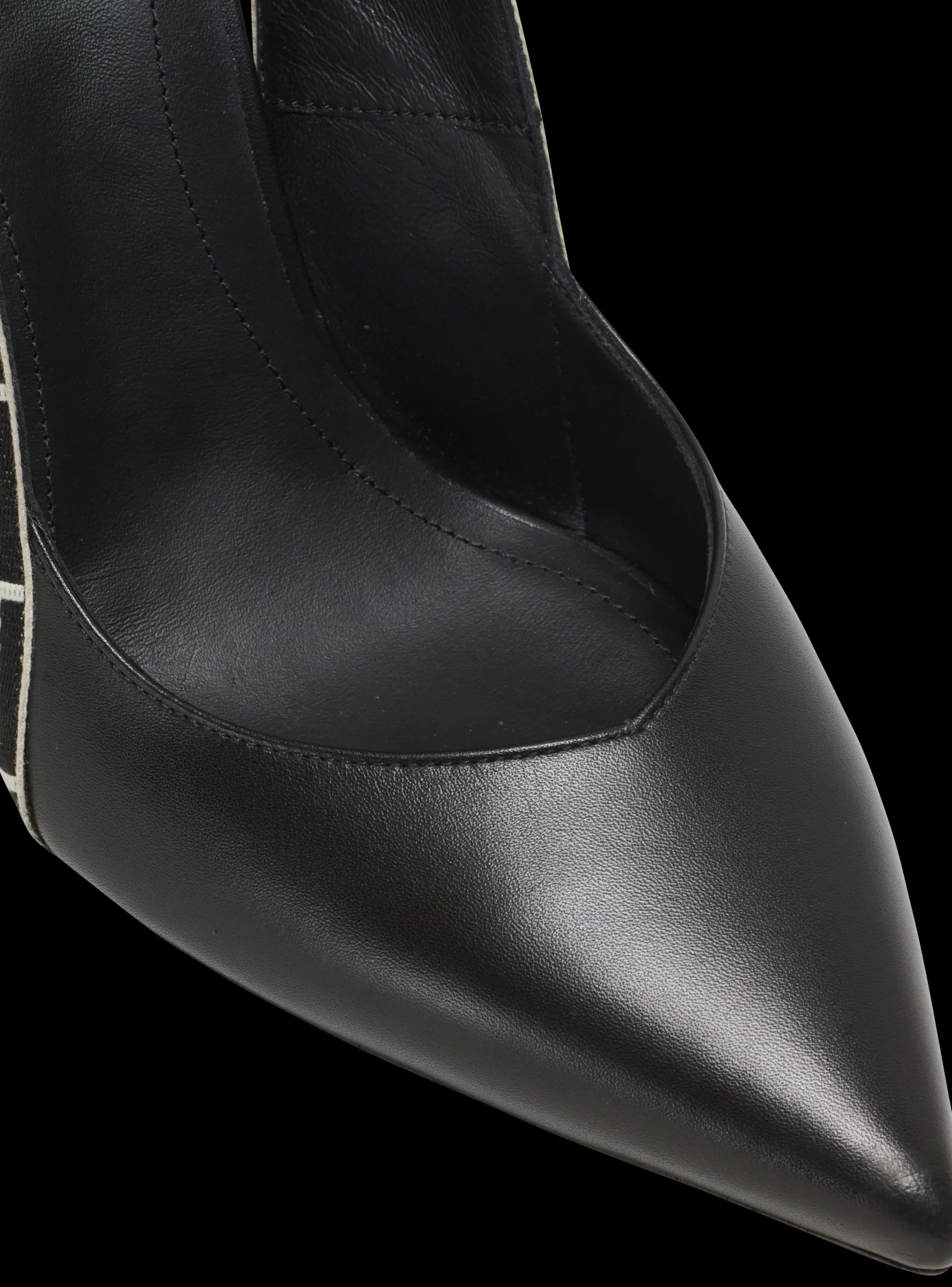 Ruby Monogrammed Leather Slingbacks-Balmain Discount