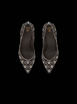 Ruby Suede And Crystal Pumps-Balmain Flash Sale