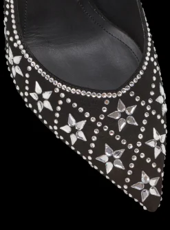 Ruby Suede And Crystal Pumps-Balmain Flash Sale