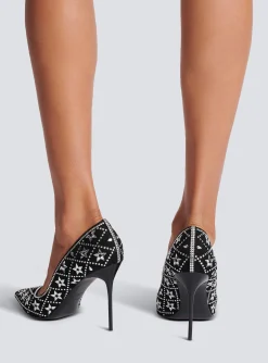 Ruby Suede And Crystal Pumps-Balmain Flash Sale