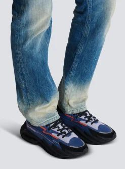 Run-Row Leather And Nylon Trainers-Balmain Cheap