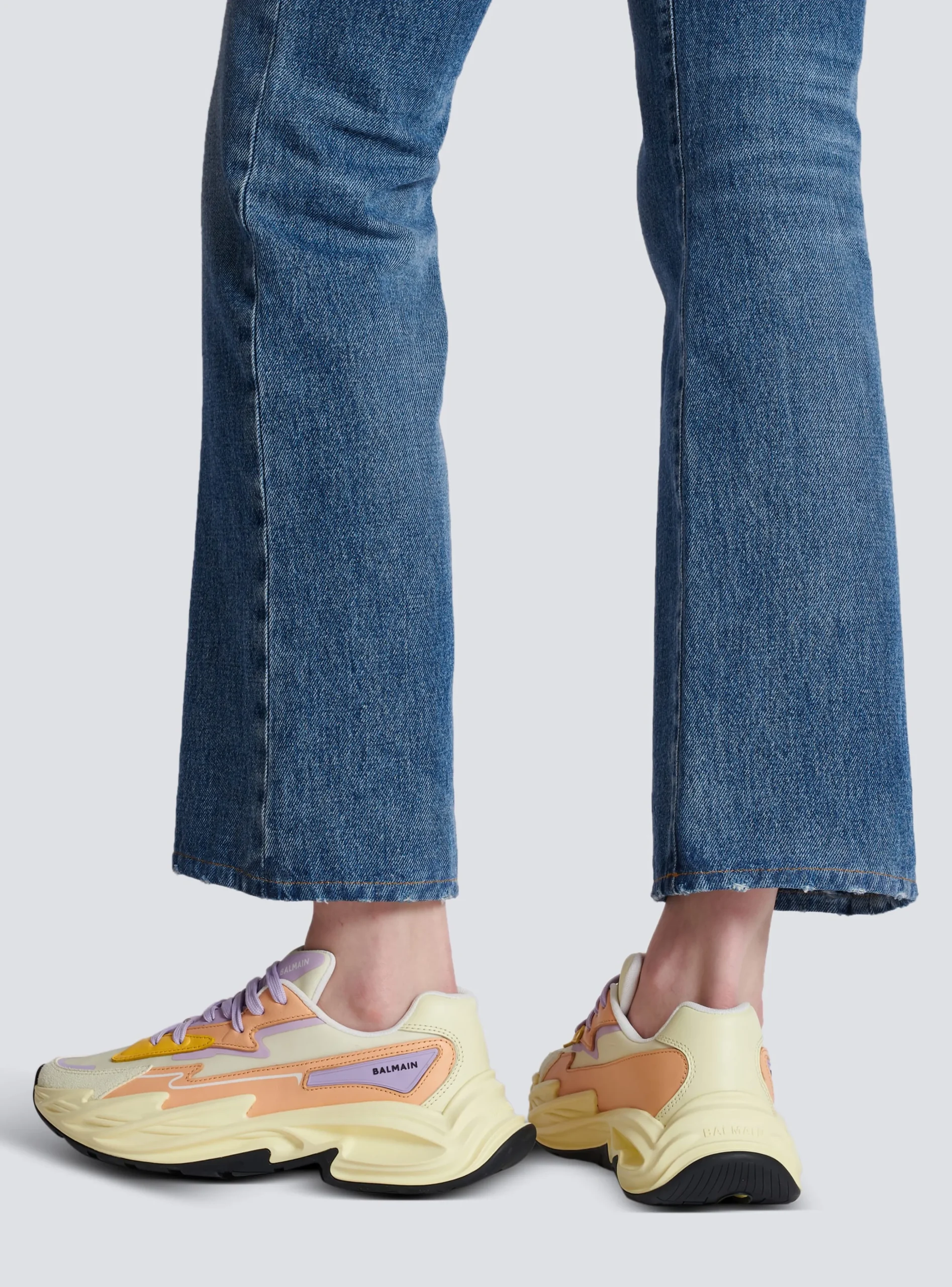 Run-Row Leather And Nylon Trainers-Balmain Store