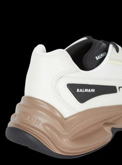 Run-Row Leather Trainers-Balmain Flash Sale