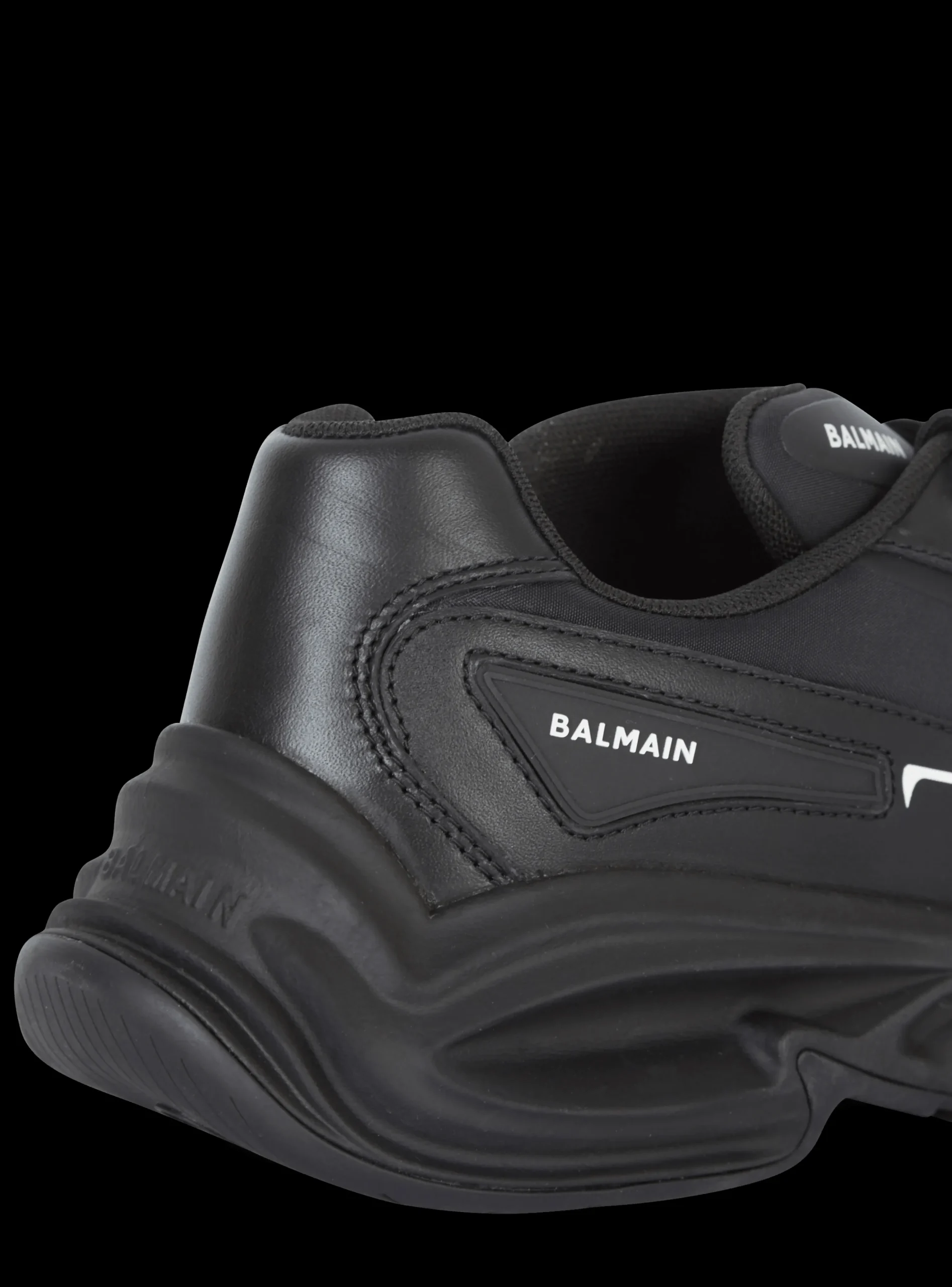 Run-Row Leather Trainers-Balmain New