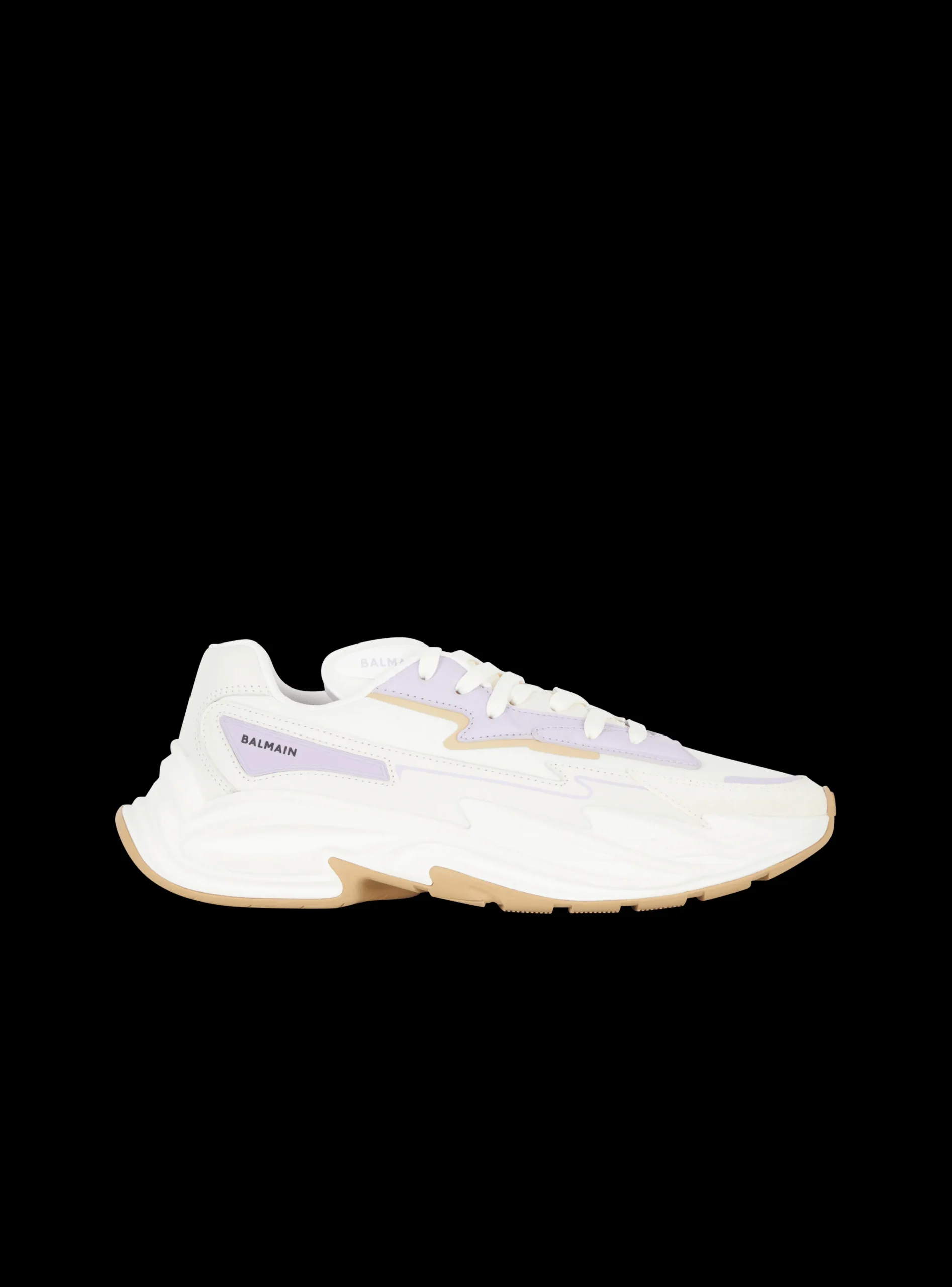 Run-Row Leather Trainers-Balmain Discount