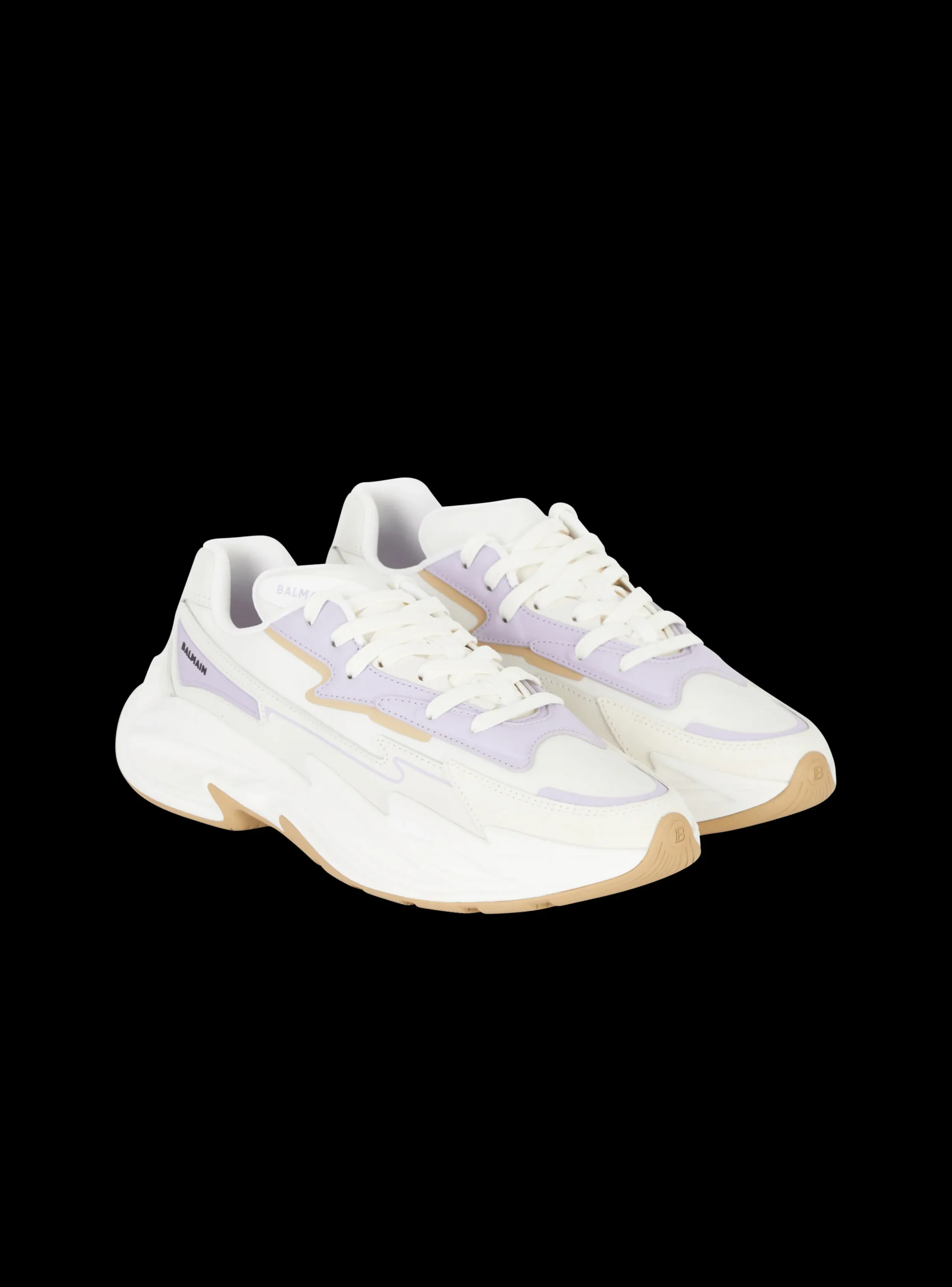 Run-Row Leather Trainers-Balmain Discount