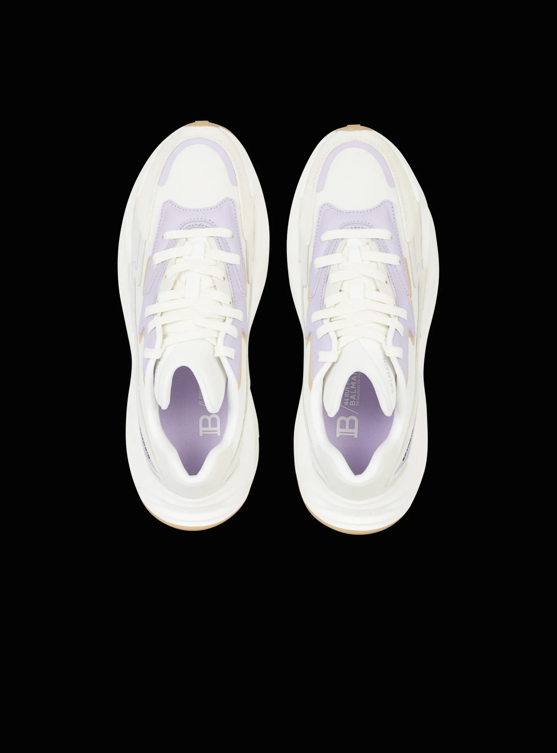 Run-Row Leather Trainers-Balmain Discount