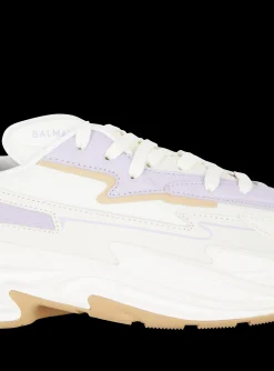 Run-Row Leather Trainers-Balmain Discount