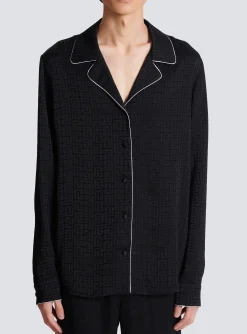 Satin Monogram Jacquard Shirt-Balmain Best