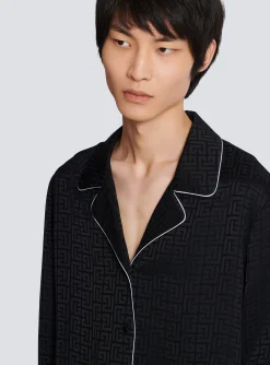 Satin Monogram Jacquard Shirt-Balmain Best
