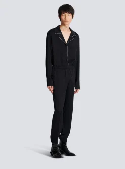 Satin Monogram Jacquard Trousers-Balmain Best