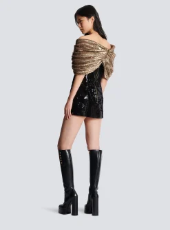 Sequinned Dress With Oversized Bow-Balmain Flash Sale