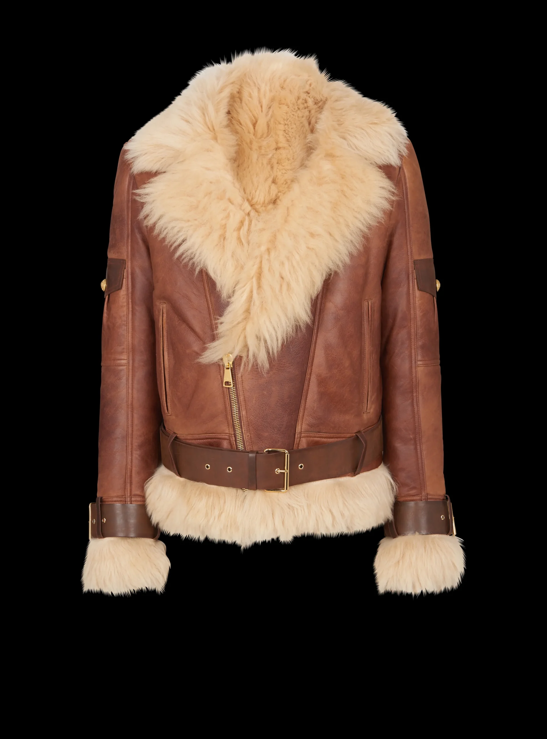 Sheepskin Aviator Jacket-Balmain Shop