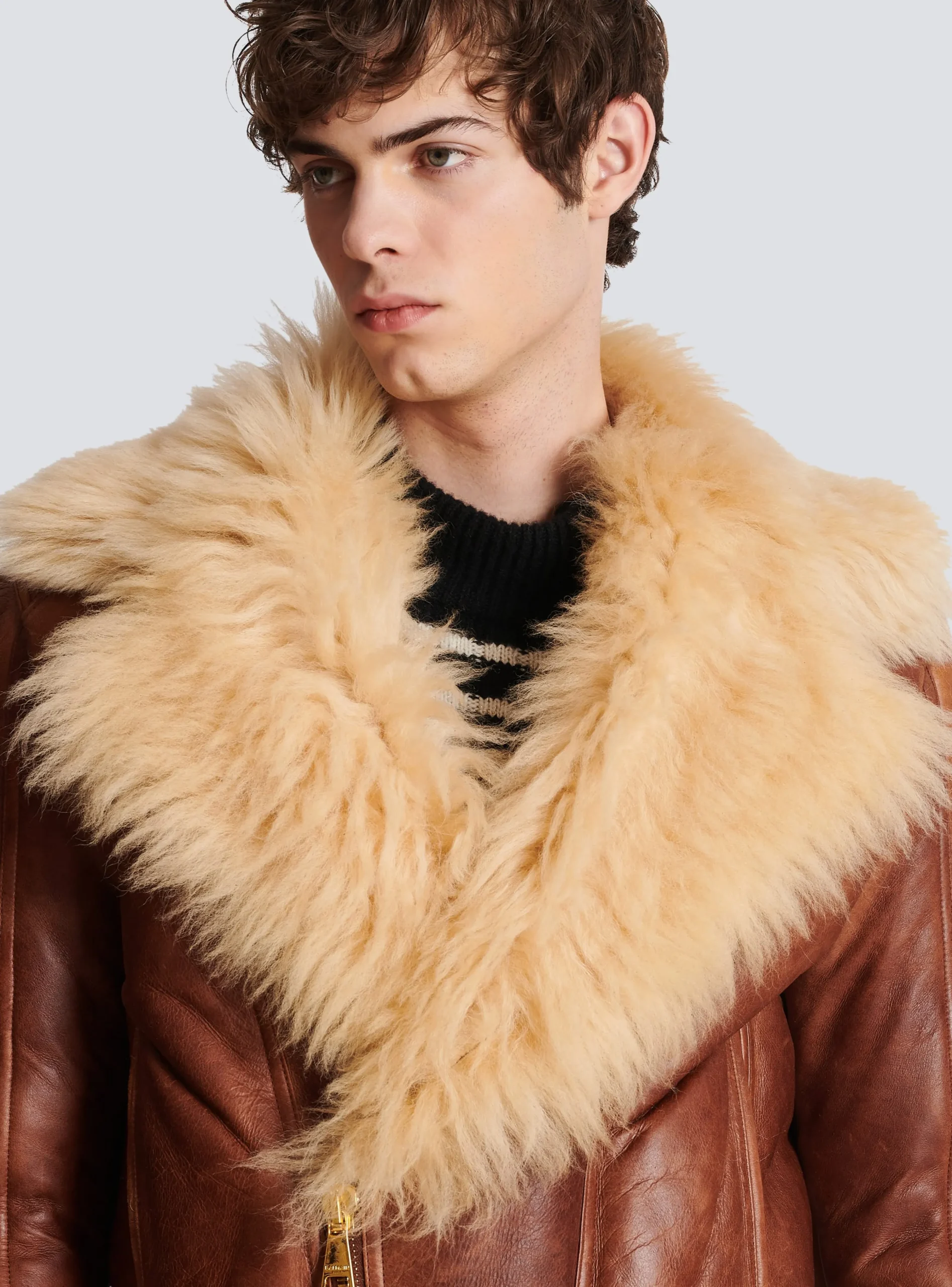 Sheepskin Aviator Jacket-Balmain Shop