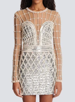 Short Beaded Dress-Balmain Best Sale