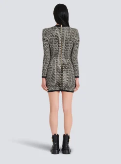 Short Bicolor Jacquard Dress With Monogram-Balmain Hot