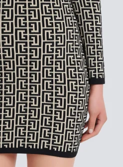Short Bicolor Jacquard Dress With Monogram-Balmain Hot
